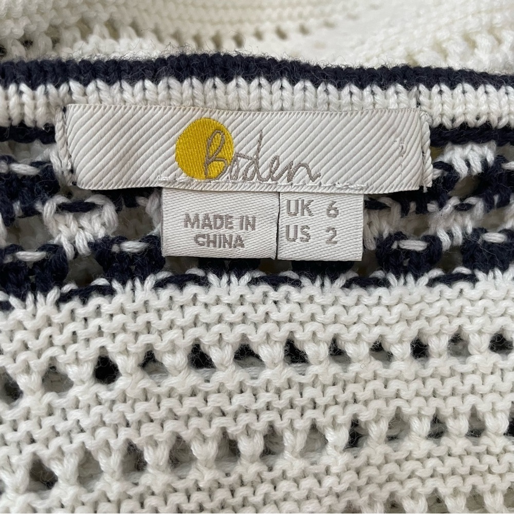 Gorgeous Boden Crochet White and Black Dress Size 2 - Picture 4 of 4